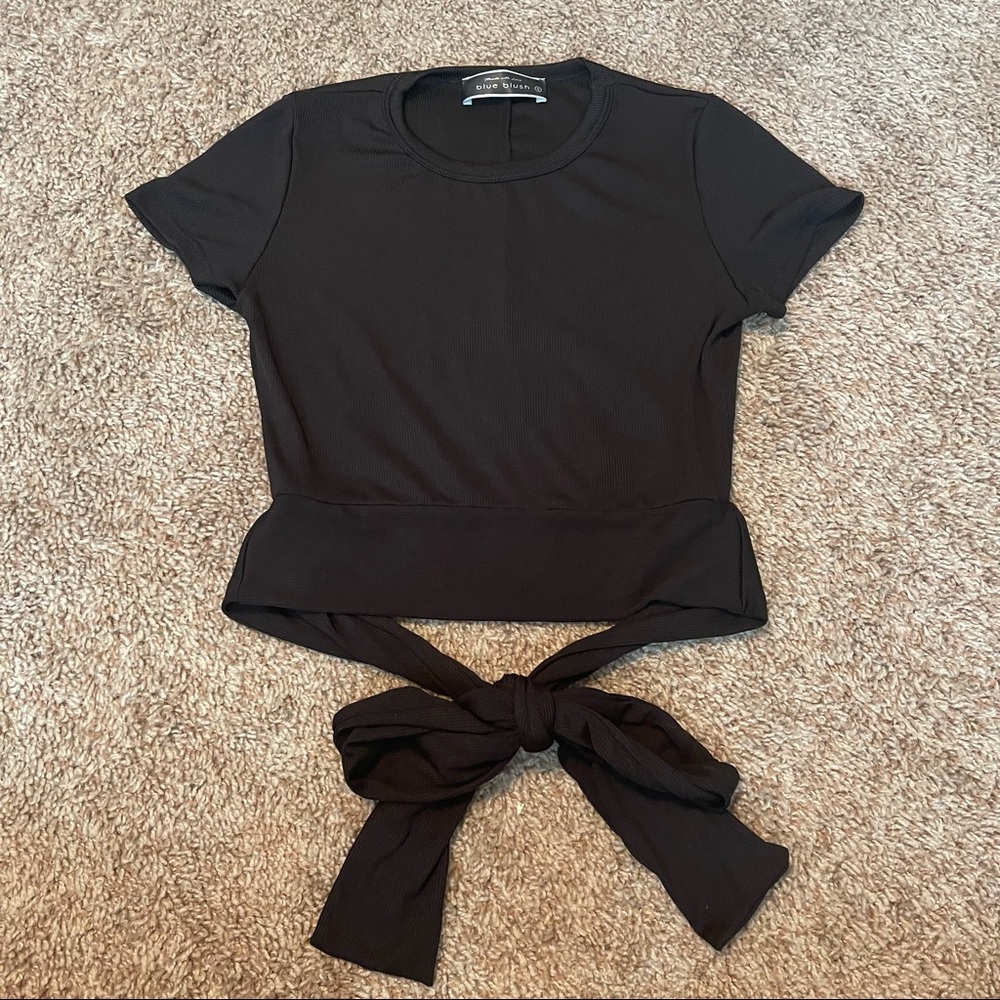 Blue blush open tie back